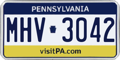 PA license plate MHV3042