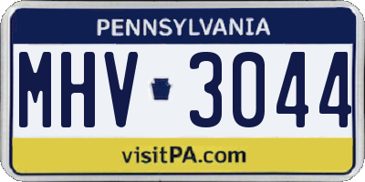 PA license plate MHV3044