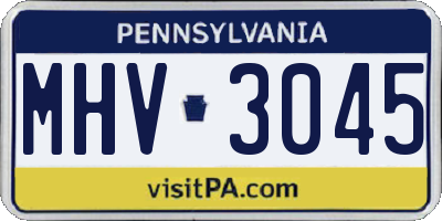 PA license plate MHV3045