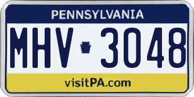 PA license plate MHV3048