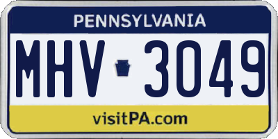 PA license plate MHV3049