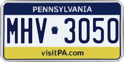 PA license plate MHV3050