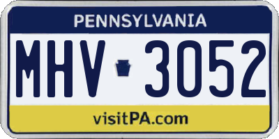 PA license plate MHV3052