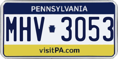 PA license plate MHV3053