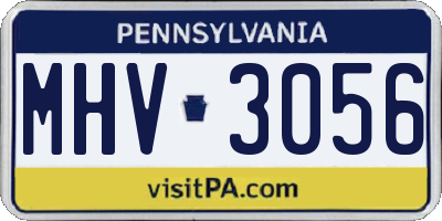 PA license plate MHV3056
