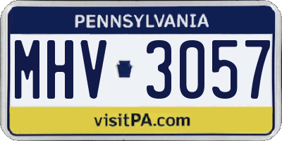 PA license plate MHV3057