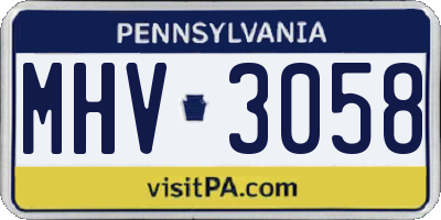 PA license plate MHV3058
