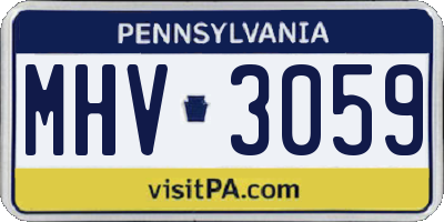 PA license plate MHV3059