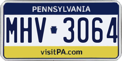 PA license plate MHV3064