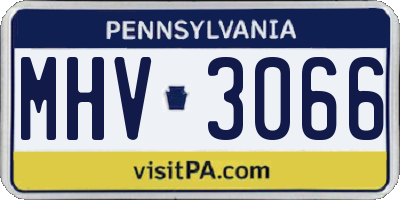 PA license plate MHV3066