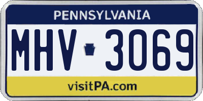 PA license plate MHV3069