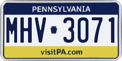 PA license plate MHV3071
