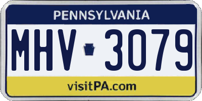 PA license plate MHV3079