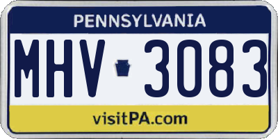 PA license plate MHV3083