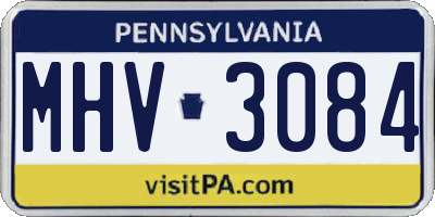 PA license plate MHV3084