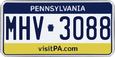 PA license plate MHV3088