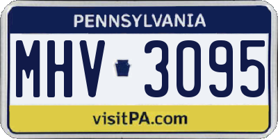 PA license plate MHV3095