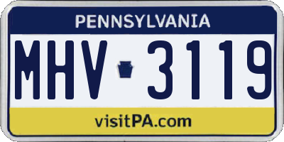 PA license plate MHV3119