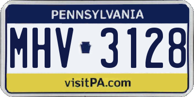 PA license plate MHV3128