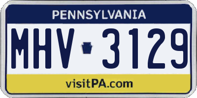 PA license plate MHV3129