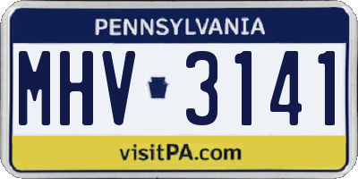 PA license plate MHV3141