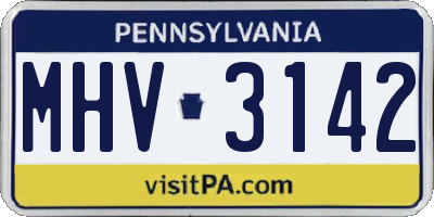 PA license plate MHV3142
