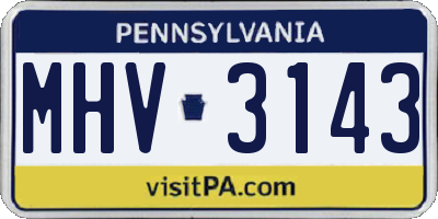 PA license plate MHV3143