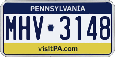 PA license plate MHV3148