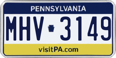 PA license plate MHV3149