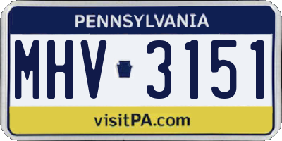 PA license plate MHV3151