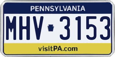 PA license plate MHV3153