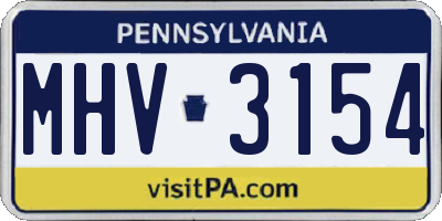 PA license plate MHV3154