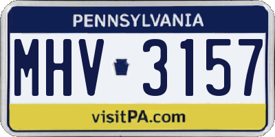 PA license plate MHV3157