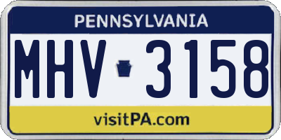 PA license plate MHV3158