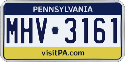 PA license plate MHV3161