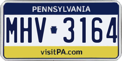 PA license plate MHV3164
