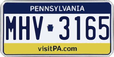 PA license plate MHV3165