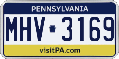 PA license plate MHV3169