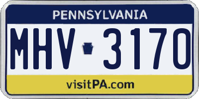PA license plate MHV3170