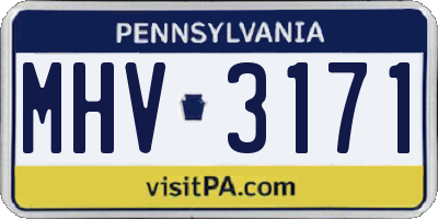PA license plate MHV3171