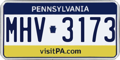 PA license plate MHV3173