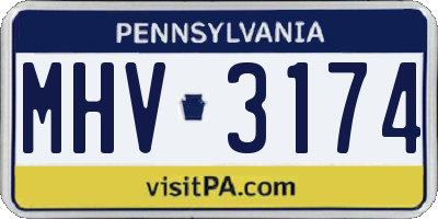 PA license plate MHV3174