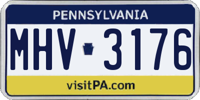 PA license plate MHV3176