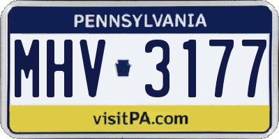 PA license plate MHV3177
