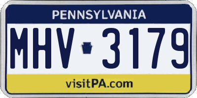 PA license plate MHV3179