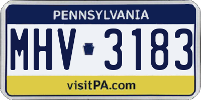 PA license plate MHV3183