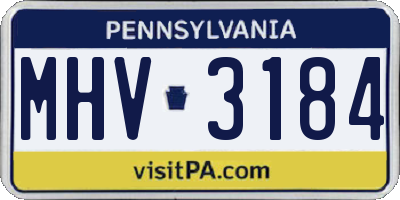 PA license plate MHV3184