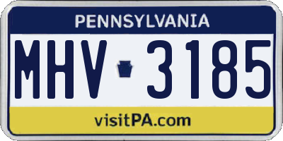 PA license plate MHV3185
