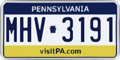 PA license plate MHV3191