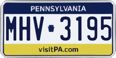 PA license plate MHV3195